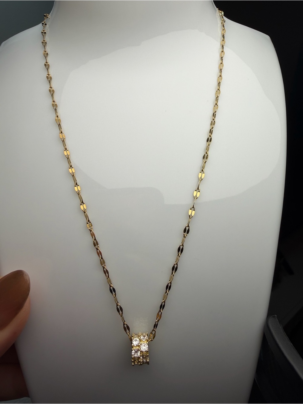 Gold Tone Crystal Pendant Necklace - Women's Elegant Jewelry